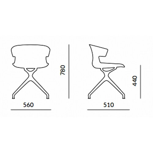 Design Konferenzstuhl,  4-Fußdesigngestell