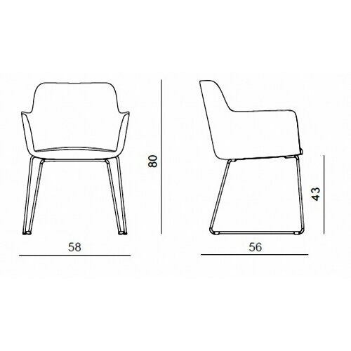 Loungestuhl mit Kufengestell verchromt