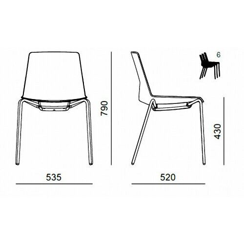 Besucherstuhl, Vierfussgestell