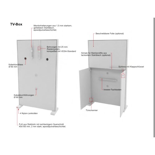 Mediabox für Stehtische Serie B056