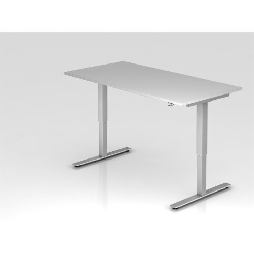 Elektrisch höhenverstellbarer Schreibtisch Eco 160x80 cm Grau/Silber