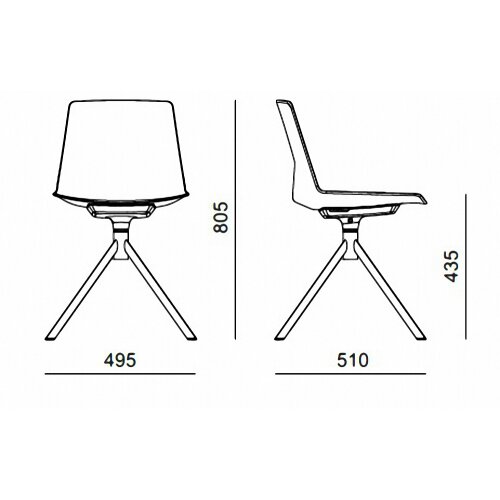 Besucherstuhl,  4-Fußdesigngestell