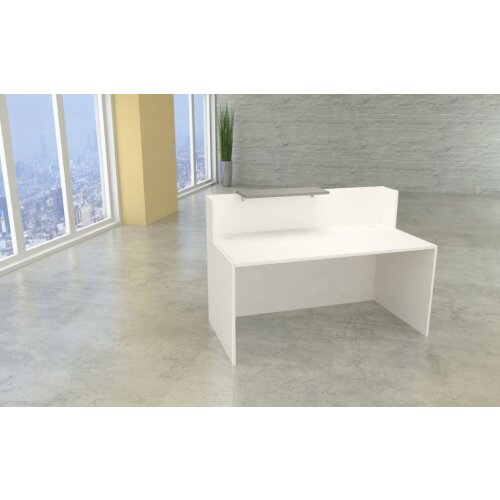 Empfangstheke 160 cm Weiss und Grau