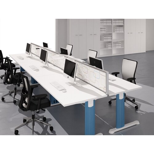 Tischtrennwand mit Stoffbezug Höhe 39 cm