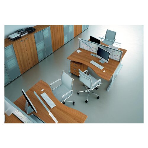 Akkustik Tischtrennwand mit Stoffbezug  Höhe 54 cm