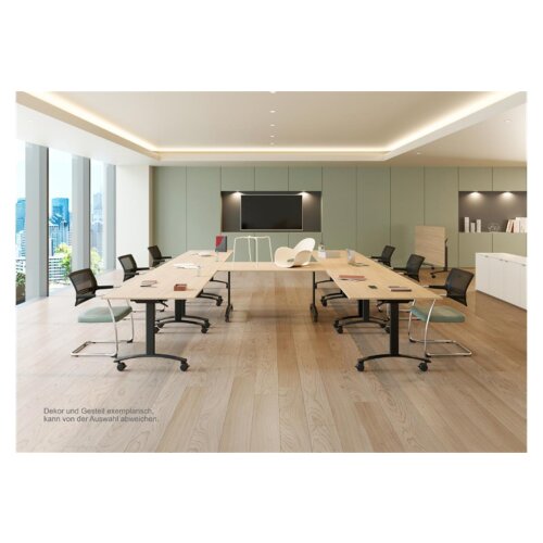 Klapptisch auf Rollen Serie Pro, Tiefe 80 cm