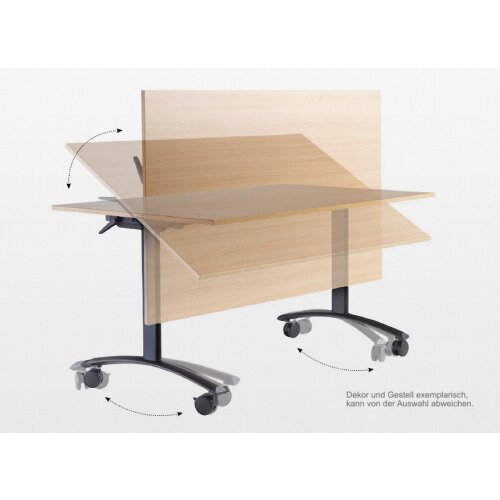 Klapptisch auf Rollen Serie Pro, Tiefe 80 cm