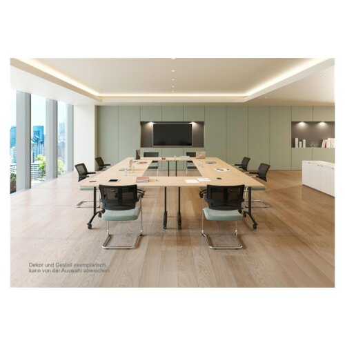 Klapptisch auf Rollen Serie Pro, Tiefe 80 cm