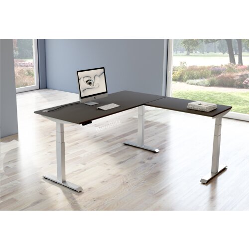 Elektrisch höhenverstellbarer Winkelschreibtisch Serie Star Höhenverstellung von 64-129 cm