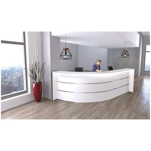 Empfangstheke  Bogenform 332 cm breit