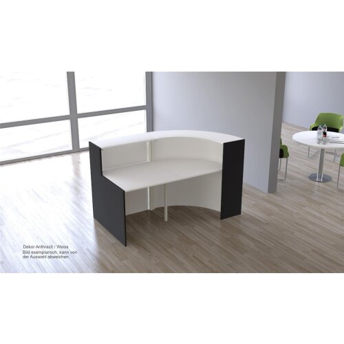 Empfangstheke Bogenform kompakt 175 cm breit