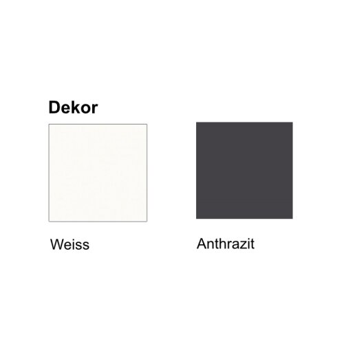 Empfangstheke Bogenform kompakt 175 cm breit, Dekor: Anthrazit, mit LED Beleuchtung