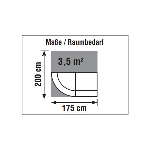 Empfangstheke Bogenform kompakt 175 cm breit, Dekor: Anthrazit