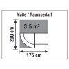 Empfangstheke Bogenform kompakt 175 cm breit, Dekor: Anthrazit