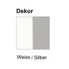 Beratungstheke, 297 cm breit , Dekor: Weiss / Silber