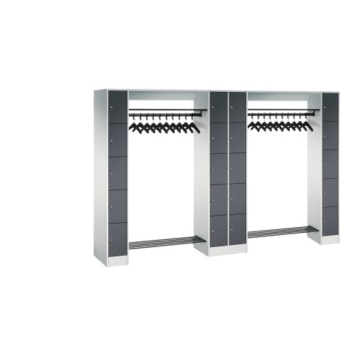 Offene Schliessfachgarderobe 20 Fächer Abteilbreite 200mm