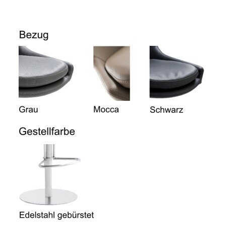 Barhocker Edelstahl gebürstet