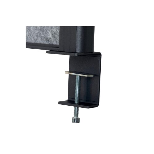 Akustik Tischtrennwand Weiß - Hellgrau mit LED