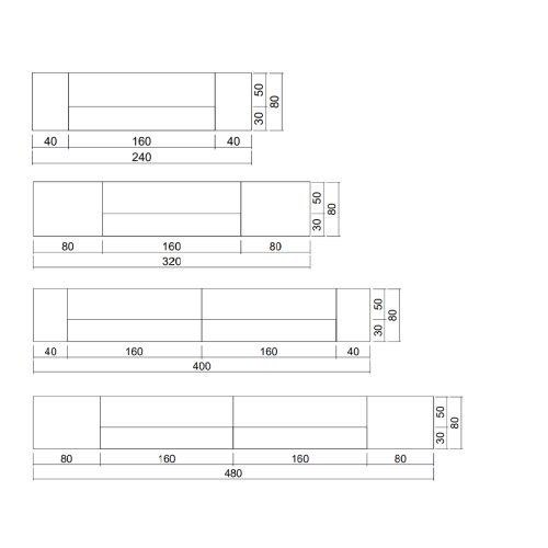 Empfangstheke Zenith in verschiedenen Breiten