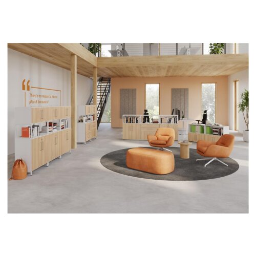 Kombi Aktenschrank Serie Klick, 3 OH, mit Rahmenelement