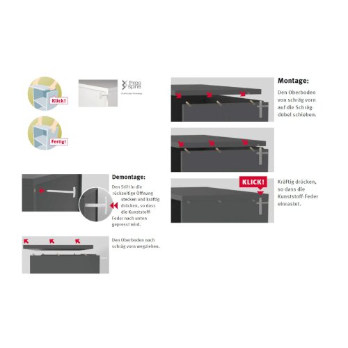 Kombi Aktenschrank Serie Klick, 4 OH