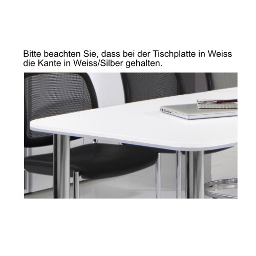 Konferenztisch Bootsform 520 cm mit Säulenfuß