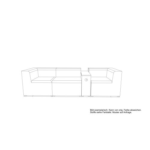 Loungemöbel Serie P 3 Sitzer  mit Mittelarmlehne einfarbig