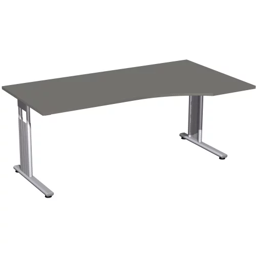 Schreibtisch PC-Form rechts höhenverstellbar 180x...