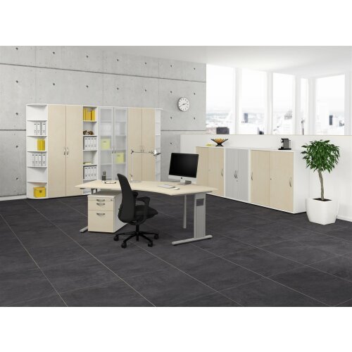 Schreibtisch  PC-Form rechts höhenverstellbar 180x 100 cm