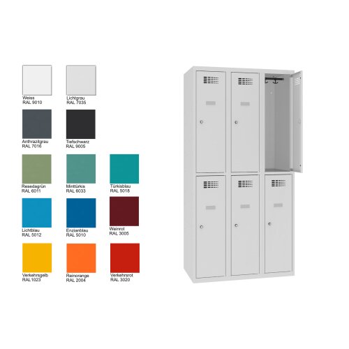 Schliessfachschrank Select 6 Fächer Abteilbreite 300mm