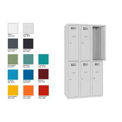 Schliessfachschrank Select 6 Fächer Abteilbreite 300mm