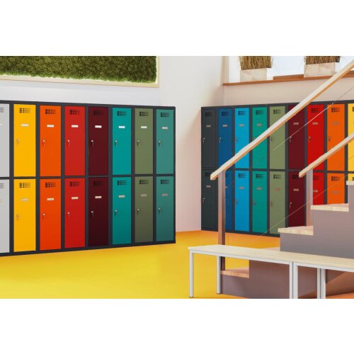 Schliessfachschrank Select 6 Fächer auf Füssen Abteilbreite 300mm