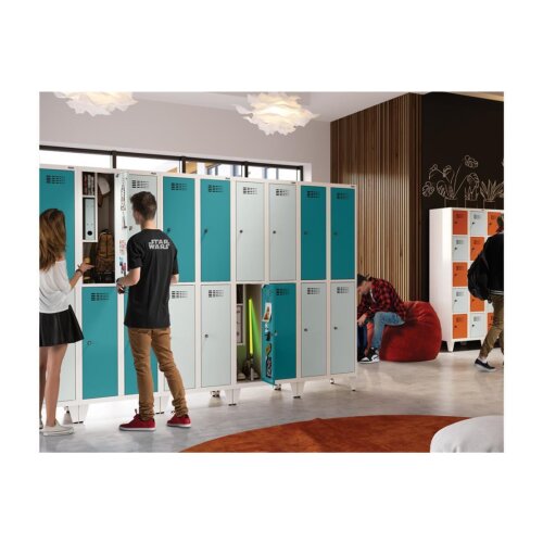 Schliessfachschrank Select 6 Fächer auf Füssen Abteilbreite 300mm