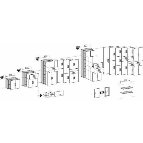 Aktenschrank 5 Ordnerhöhen 181 hoch  80 cm breit