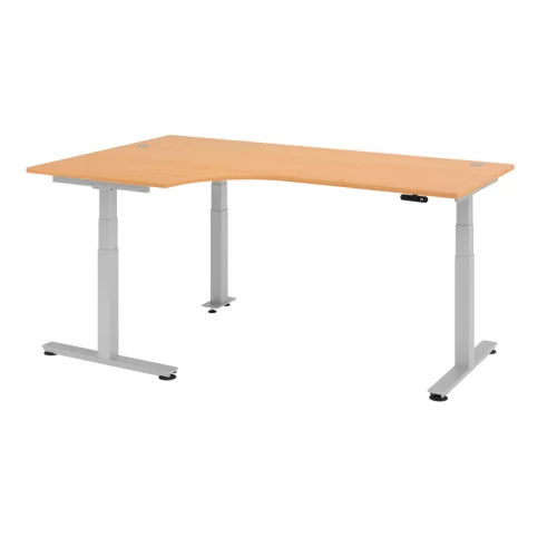 Elektrisch höhenverstellbarer Winkelschreibtisch mit Memoryschalter 200x120 cm