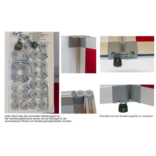 Stellwand mit Stoffbezug Höhe 160 cm