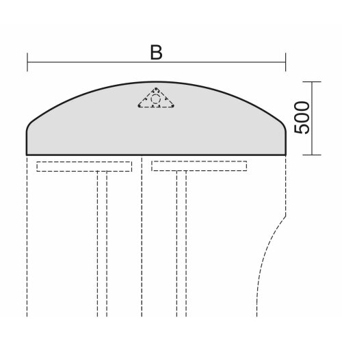 Anbautisch Bogenform, Anbau an Schreibtischseite, 180x50 cm