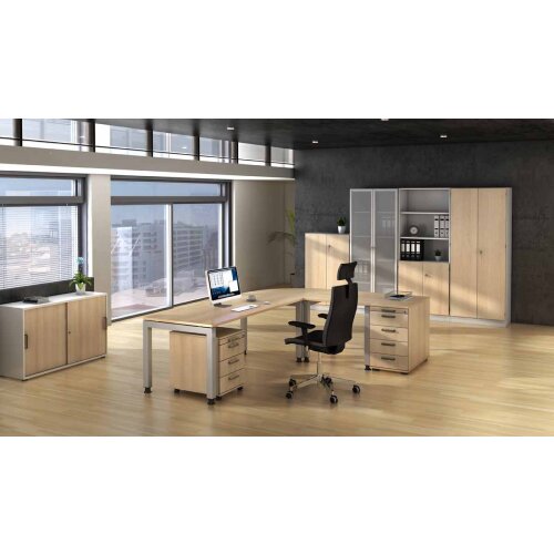 Schubladenschrank 5 Ordnerhöhen mit Sockelblende