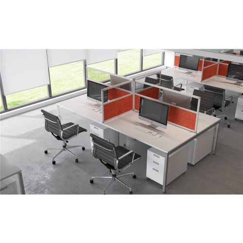 Akustik Tischtrennwand Höhe 80 cm mit Acrylglas