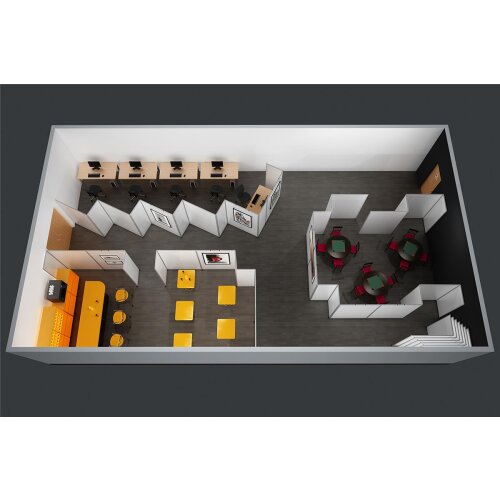 Universal Ecktrennwand auf Rollen