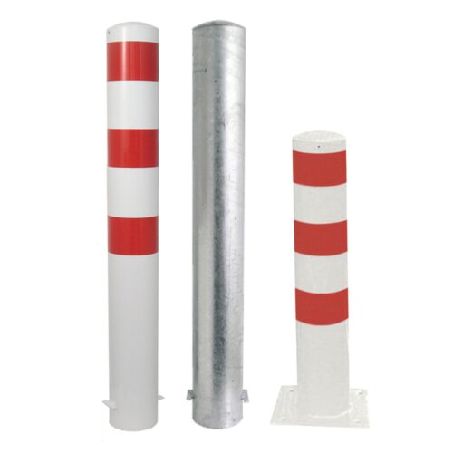 Stahlrohrpoller/Rammschutzpoller Bollard Ø 152 mm Befestigung zum Einbetonieren  Gesamtlänge 1200 Option mit aufgeschweißter Stahlkappe