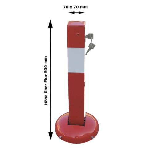 Absperrpfosten Bollard Leipzig 70 x 70 mm