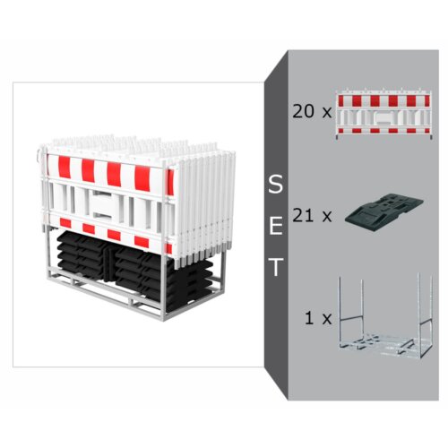 Schrankenzaun-Set Cordon III, RA1 Folie RA1  Lampenadapter ohne Lampenadapter