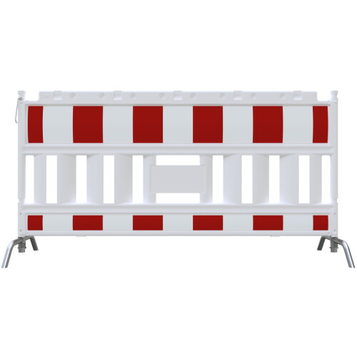 Schrankenzaun Euro2 mit schwenkbaren Stahlfüßen Lampenadapter ohne Lampenadapter