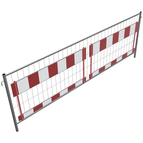 Bau-Schrankenzaun nach TL Folie RA1/A, rot/weiß entspricht der ZTV-SA