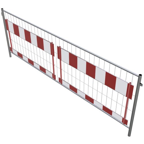 Bau-Schrankenzaun nach TL Folie RA1/A, rot/weiß entspricht der ZTV-SA
