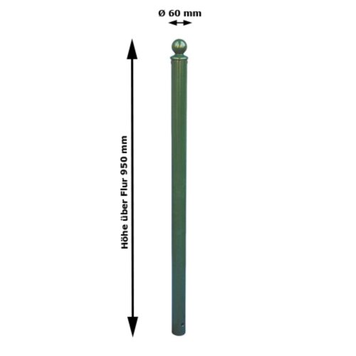 Stilpoller, Ø 60 mm mit Kugelkopf Befestigung zum Einbetonieren  Farbe anthrazitgrau (RAL 7016)   Modell feststehend