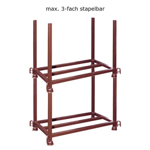 Stapelpalette für Fußplatten, lackiert, mit Kranhaken