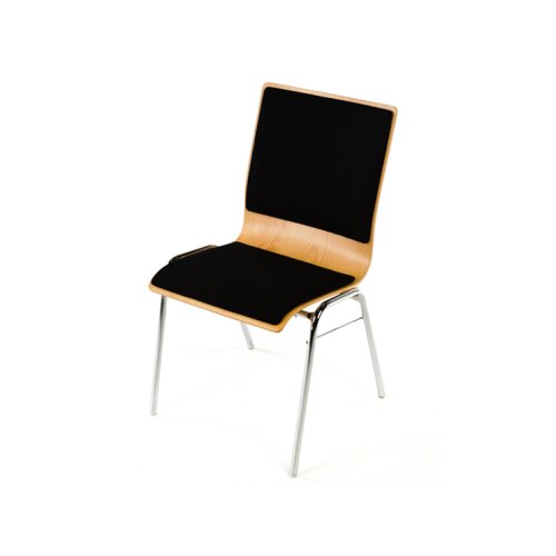 Holzschalen-Stapelstuhl Profi  gerade Form mit Sitz und Rückenpolster anthrazit
