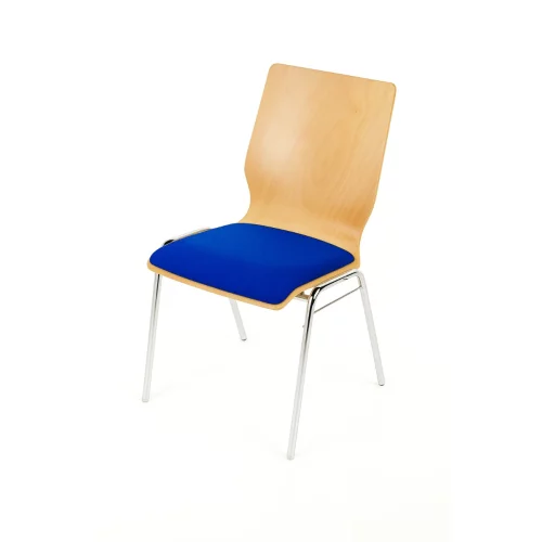 Holzschalen-Stapelstuhl Profi taillierte Form mit Sitzpolster